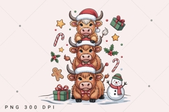 Cute Highland Cow Png, Christmas Trees Png, Christmas Product Image 2