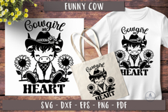 Cute Highland Cow svg Cowgirl at heart