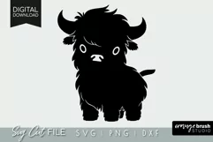 Cute Highland Cow SVG File For Cricut Baby Cow