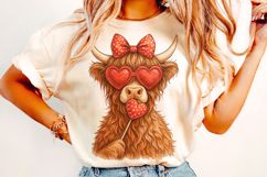 Highland Cow Valentine's Day PNG, Be Mine, Xoxo Png, Love Product Image 2