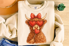 Highland Cow Valentine's Day PNG, Be Mine, Xoxo Png, Love Product Image 4
