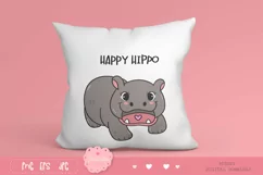 Cute hippo clipart kawaii clipart pygmy hippo baby safari Product Image 3