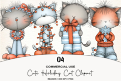 Cute Holiday Cat Clipart Product Image 1