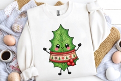 Cute Holly Leaf Christmas Doodle PNG Clipart Printable Art Product Image 2