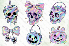 Cute Holographic Halloween PNG Clipart Bundle Product Image 9