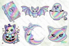 Cute Holographic Halloween PNG Clipart Bundle Product Image 2