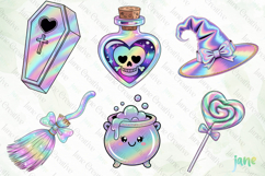 Cute Holographic Halloween PNG Clipart Bundle Product Image 8