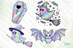 Cute Holographic Halloween Clipart Product Image 1