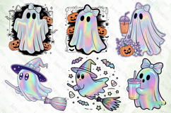 Cute Holographic Halloween PNG Clipart Bundle Product Image 7