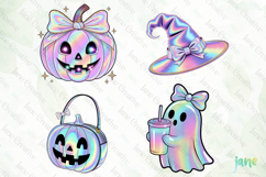Cute Holographic Halloween Clipart Product Image 1