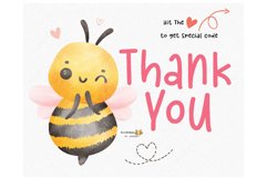 Honey Bee Watercolor clipart, Cute Baby Bee png Clip art Product Image 6