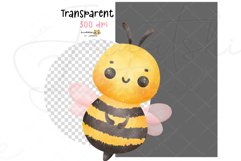 Honey Bee Watercolor clipart, Cute Baby Bee png Clip art Product Image 4