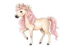 Cute Floral Horse Png| Fairy Garden Png Product Image 1