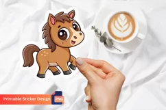Cute Horse Sticker, Horse lovers decor, Animal lover sticker Product Image 1