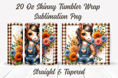 Horse Tumbler Wrap, Cute Horse Tumbler PNG, Western Tumbler Product Image 2
