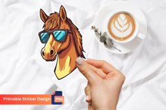 Cute Horse with Sunglasses Sticker, Cute Animal Sticker Product Image 1