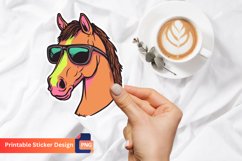 Cute Horse with Sunglasses Sticker, Cute Animal Sticker Product Image 1
