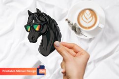 Cute Horse with Sunglasses Sticker, Cute Animal Sticker Product Image 1
