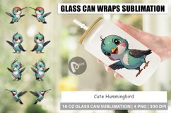 Glass Can Wraps Cute Hummingbird Product Image 1