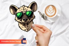 Cute Hyena with Sunglasses Sticker, Funny animal sticker Product Image 1