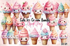 Cute Ice Cream Watercolor Clipart Product Image 1