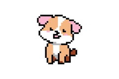 Cute illustration 8 bit pixel art character dog design Product Image 1