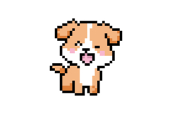 Cute illustration 8 bit pixel character dog clipart eps 10 Product Image 1
