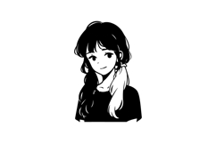 Cute illustration hand drawing girl character design Product Image 1