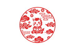 Cute illustration lunar new year horse chinese zodiac sign Product Image 1
