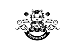 Cute illustration lunar new year horse chinese zodiac sign Product Image 1