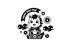 Cute illustration lunar new year horse chinese zodiac sign Product Image 1