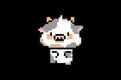 Cute illustration pixel art character cow design vector Product Image 2