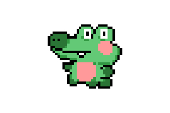 Cute illustration pixel art character crocodile design vector Product Image 1