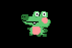 Cute illustration pixel art character crocodile design vector Product Image 2
