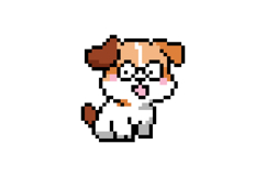 Cute illustration pixel art character dog sticker Product Image 1