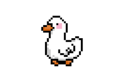 Cute illustration pixel art character duck design vector Product Image 1