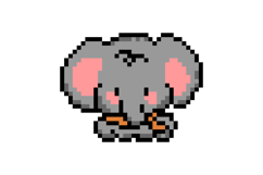 Cute illustration pixel art character elephant design vector Product Image 1