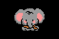 Cute illustration pixel art character elephant design vector Product Image 2