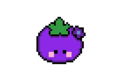 Cute illustration pixel art character mangosteen cartoon Product Image 1