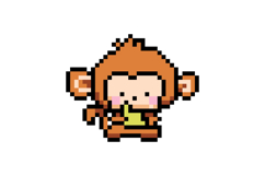 Cute illustration pixel art character monkey design vector Product Image 1