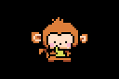 Cute illustration pixel art character monkey design vector Product Image 2