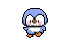 Cute illustration pixel art character penguin design vector Product Image 1