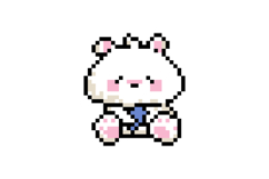 Cute illustration pixel art character polar bear design vect Product Image 1