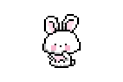 Cute illustration pixel art character rabbit design vector Product Image 1