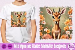 Cute Impala and Flowers Sublimation Background Product Image 1