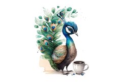 peacock clip art,clipart epic peacock,Cup Clipart birds clipart bundle,majestic peafowl art,Cup Clipart nature bird prints,for nature lovers,stunning wildlife,watercolor clipart,water color painting,commercial use art,birds for cards set,paper crafting ar
