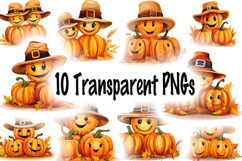 Cute Farmhouse Jack O’Lantern PNG Bundle 10 Designs Product Image 10