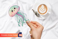 Cute Jellyfish Sticker, Cute Marine Animal Sticker Product Image 1
