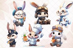 Cute Job Bunny Clipart Bundle Sublimation Product Image 2