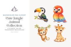 Cute Jungle Animals Cliparts Product Image 1